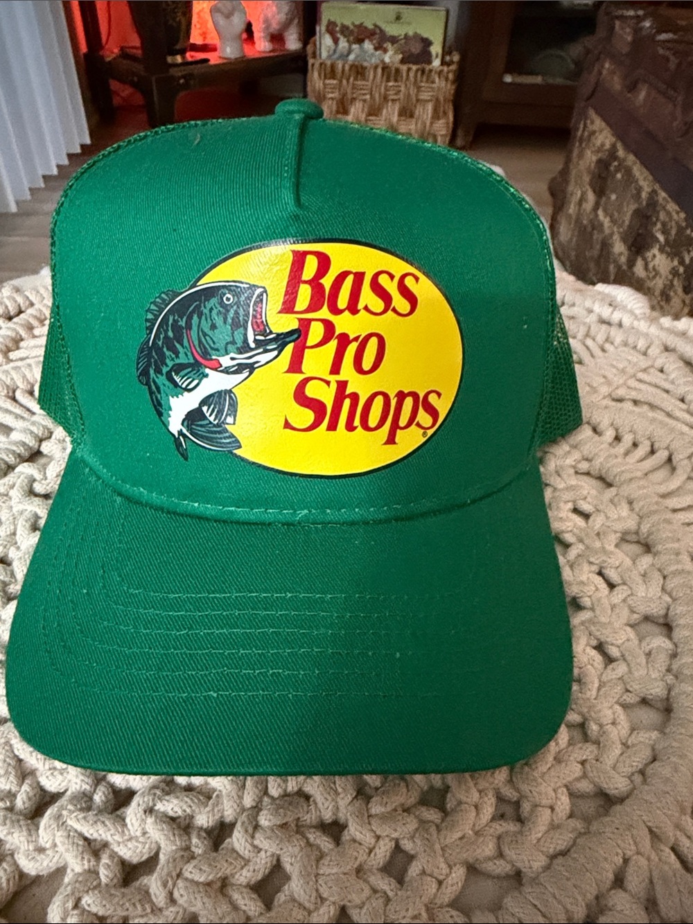 Bass Pro Shops Green and Yellow Logo Trucker Hat